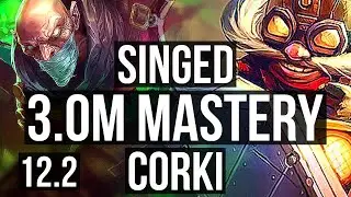 SINGED vs CORKI (MID) | Rank 1 Singed, 3.0M mastery, 4/2/13, 600+ games | EUW Challenger | 12.2