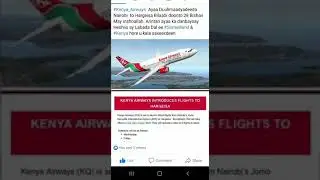 #Kenya_Airways  Ayaa Duulimaadyadeeda Nairobi  to Hargeisa Bilaabi doonto 28 Bishan May inshoallah.