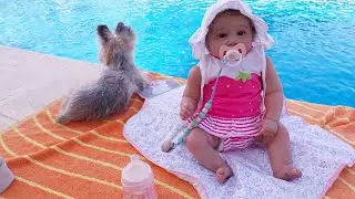 Rutina en la piscina//Bebé reborn