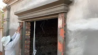 Professional Style Exterior Window Frame Construction Design Using Brick And Cement