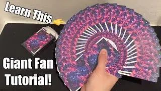 GIANT Fan Cardistry Tutorial! Beginner Card Shuffling Skills!