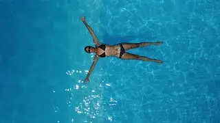 Relaxing Video - Girl in Swimming Pool -DJI Mini Drone Video