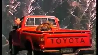 Crumpy and Scotty Toyota Hilux ad when they take a short cut over the clif
