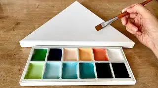 Easy painting idea on triangle canvas|Color mixing |mountain acrylic painting