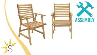 Sunnydaze Hatteras Acacia Wood Outdoor Dining Chairs with Arms - Set of 2 - BOD-6322