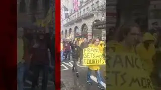 Anti-monarchy protests staged as King Charles crowned #Shorts #Coronation #BBCNews