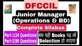 Complete Sllabus | DFCCIL | Junior Manager | Operations and bd | Management