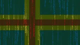&Aring;land Flag Matrix Rain Style Digital Stock Illustration | Motion background | 4K | Screen Saver