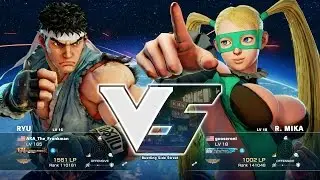 Street Fighter 5 - Ryu vs R.Mika [1080p] [60fps]
