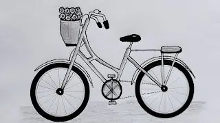Cycle drawing easily step by step || How to draw cycle || সাইকেল আঁকা সহজেই মাপ পদ্ধতিতে।