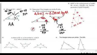 Geometry Fall Final Exam Review 27 thru 45