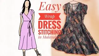 Easy Wrap dress Stitching in Malayalam.   #Dress-1