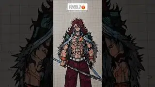 Drawing Tanjiro in Different Levels ✨️ #shorts #tanjiro  #howtodraw #demonslayer
