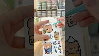 ASMRJournaling | Cute Teddy Bear✨🎀 #asmr #sticker #kawaii #journaling