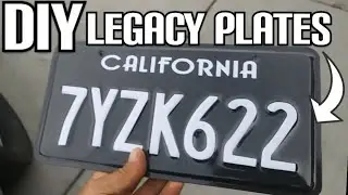 DIY CALIFORNIA LEGACY  PLATES & CARBON FIBER VINYL WRAPPING LICENSE PLATE ,