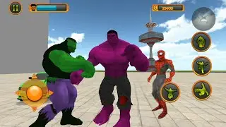 Monster Hero Vs Spider Villain Vs Green Monster | Incredible Monster Hero City Battle - GamePlay