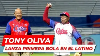 TONY OLIVA ⭐️ Lanza PRIMERA BOLA en el LATINO