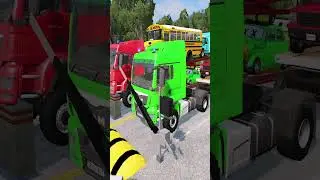 Flatbed Truck Mcqueen  - Transportation with Truck - Pothole vs Car | BeamNG.Drive #172