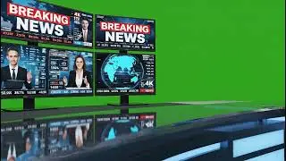 Realistic Green Screen News Studio Background VFX for Immersive Broadcasts
