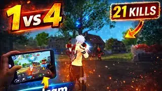 21 kills ☠️ 3 Dedos 🤯1 Vs 4, Hand Cam ( No Comentary ) ⚡ |  Full Gameplay | Mobile 📱 #freefire