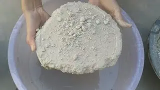 Extremely soft white mud water crumbling| sizzling sound💥dusty pouring| paste mixing| 😴💦😋💫 #puremud