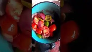 Sopa con verduras frescas de rancho 