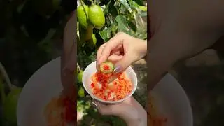 Spicy and sour Ambarella with chili salt #fruit #pickle