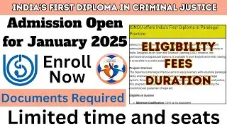 IGNOU PG Diploma in Criminal Justice | Admissions Open for Jan 2025 | criminal justice diploma
