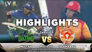 Islamabad vs Multan Sultan match 5 highlights   ISU vs MS #HBLPSL5 #PSL5 #PSL2020 #ISUvMS #MSvISU