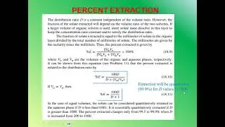 Solvent Extraction Part II