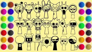 Drawing All Sprunki Characters (Normal - Phase 2) - Incredibox Sprunki - Sand Painting