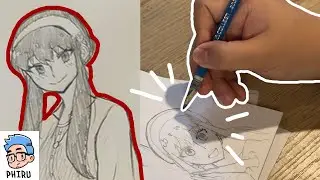 SpyXFamily Yor Fanart [Sketching Drawing ASMR Pencil Sketch, Night Sound] FULL Process
