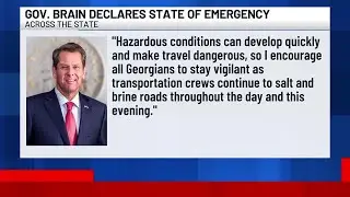 Gov. Kemp declares statewide state of emergency ahead of winter weather