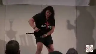 Strong Woman Rolling Up Frying Pan