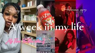 A week in my life(my first YouTube video)|Running errands,Halloween party,lashes