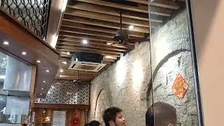 Daikin air conditioner & mountain air Victorian series ceiling fan by restaurant 
