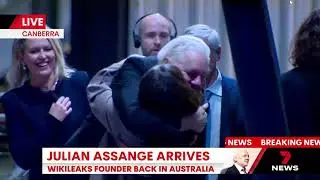 Julian Assange Arrives in Australia 26 June 2024