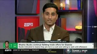 Shams REPORT: Giannis' possible landing spots for the trade deadline include Heat, Warriors & Wolves