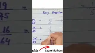 Easy Fraction trick|| Math trick || Fractions
