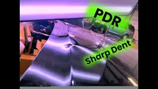 Высокопрочный стальной капот с острой вмятиной. PDR обязателен!