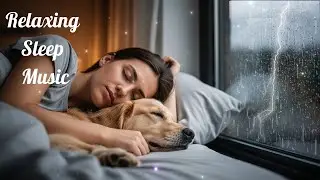 Sleep Fast with Rain & Calm Music  Woman & Dog Sleeping  10 Hours