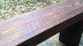 Handmade bench made from salvaged timber