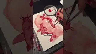 My blood was drawn by a medical professional. No self harm! #bloodart #art #blood #koifish #koi