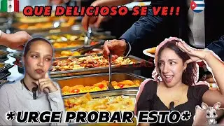 CUBANAS REACCIONAN AL MEJOR BUFET🇲🇽COMES TODA LA CARNE🥩QUE PUEDAS😋**pero que maravilla🤯**