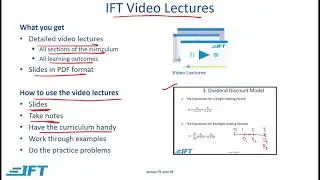 CFA Progam Level II Exam: What are IFT Video Lectures?