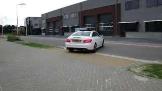 Mercedes Benz E350 CGI Coupe AMG Optik Edelstahl Sportauspuff Ma&szlig;geschneidert www auspuffpunkt de