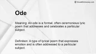 Ode Meaning
