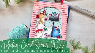 Holiday Card Series 2022 #14 | Mama Elephant | Copic Coloring to Match Patterned Paper