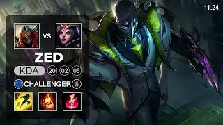 Zed Mid vs LeBlanc - EUW Challenger - PreSeason 12 Patch 11.24
