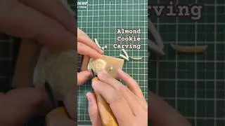 Almond Cookie Carving #shorts #eraserstamp #handmade #art #stamp #carving #japan #cookie